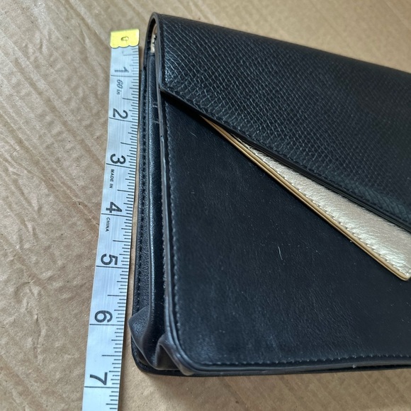 VTG 90s Bebe Signature Clutch Purse Handbag Black Gold Tone Two Compartments. - Picture 6 of 12